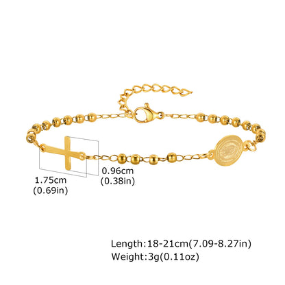 Pulsera con cruz de rosario