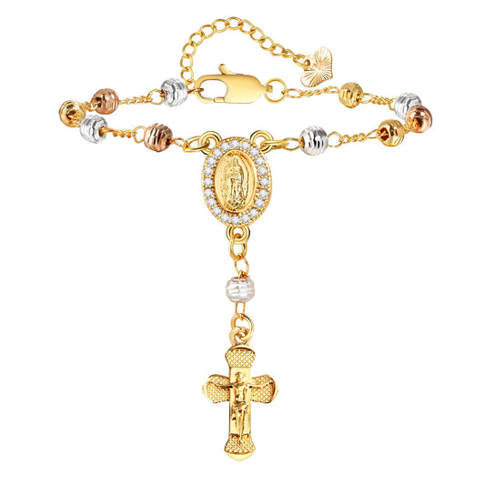 Pulsera con dije cruzadas de Rosario
